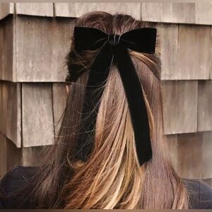 Black Velvet Hair Bow French Barrette Luxury Formal Hair Accessories